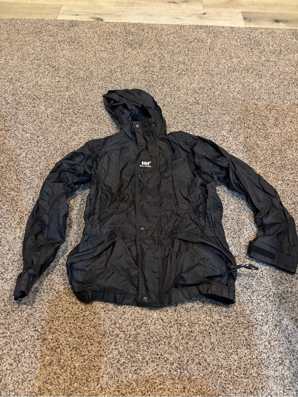Kids Helly Hansen Black Hooded Windbreaker Jacket